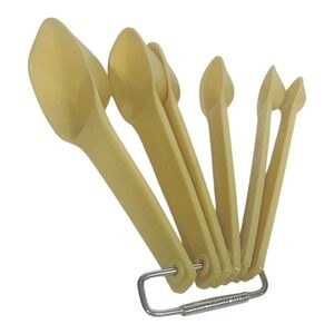 Vintage Rubbermaid Nesting Measuring Spoons 2231-2236 Gold Plastic Set of 6